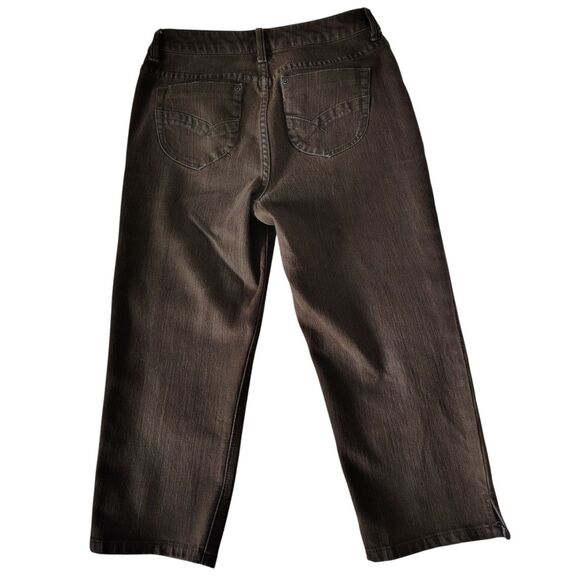 Chico's Platinum Denim Brown Capri Jeans Straight Leg Mid-rise Size S/4 Women's - Picture 2 of 9